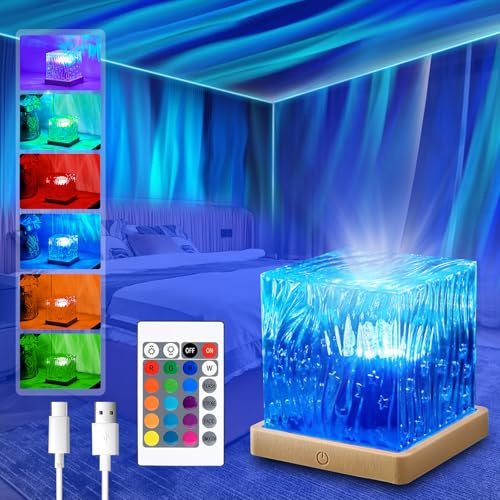 Proyector Estrellas con Aurora Boreal - Lámpara Recargable 16 Colores con Control Remoto, Luz Nocturna Infantil para Niños y Adultos Habitacion