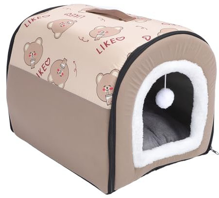 HEEPDD Innen Warm Warme Hundehöhle Betthaus, Weiche Flanell Oxford Stofftausthöhle Alle Jahreszeit (M)