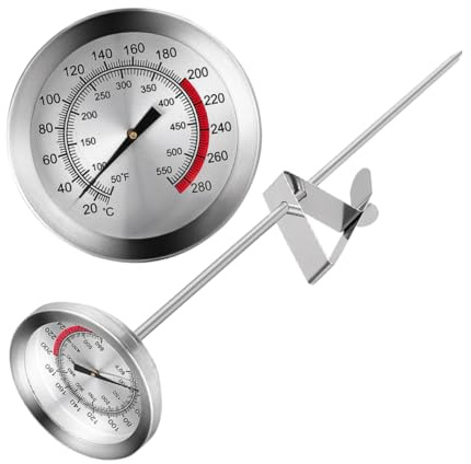DIKACA Termómetro para Alimentos con Inoxidable Resistente Deformaciones Lectura Precisa de Temperatura para Freír Barbacoa y Cocina Seguro y Fácil de Usar