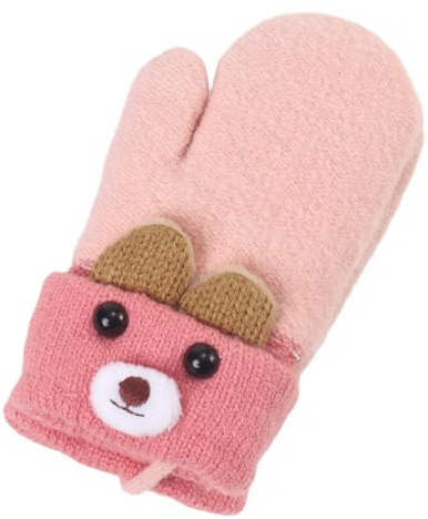 OUDQFCJ 1 pcs Guantes de Invierno para Bebé Manoplas Infantiles con Diseño de Dibujos Animados, Doble Capa de Tejido Grueso, para Niños de 1-3 Años, Jugar, Correr, Esquiar