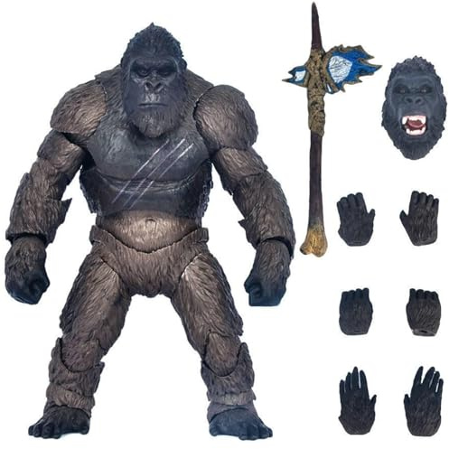 Lempefe Figura articolazioni mobili King Kong Monster Doctor Action Figure modello decorazione collezione giocattolo regalo di compleanno 18 cm 7 pollici faccia modificabile