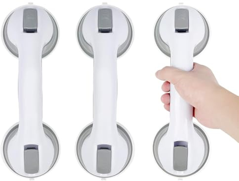 3 maniglie con ventosa, maniglia per doccia con ventosa per vasca da bagno, maniglia per doccia, maniglia per vasca da bagno senza foratura, per vasca, handicap, anziani, aiuto per anziani