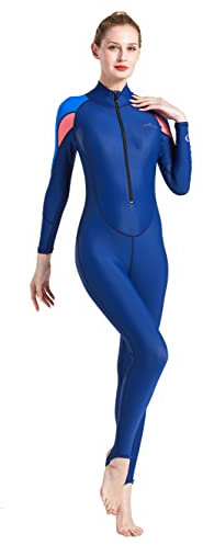 Damen Herren Lange Ärmel Tauchanzug One Piece UV-Schutz Badeanzug (M, Damen)