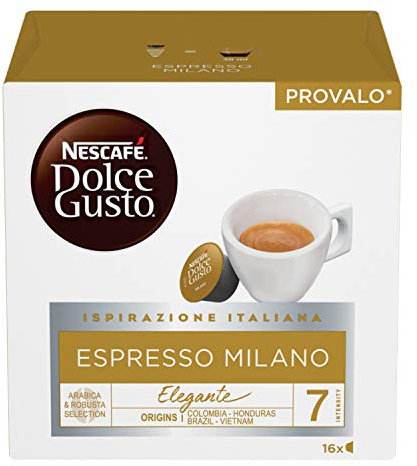 NESCAFÉ DOLCE GUSTO Espresso Milano Caffè, 6 Confezioni da 16 Capsule (96 Capsule Compatibili Nescafé Dolce Gusto)