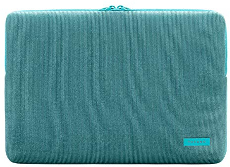 Tucano Second Skin Velluto, Notebook Sleeve Hülle aus Cord und Neopren 15,6 Zoll, MacBook Pro 15, MacBook Pro 16 Zoll, Türkis BFVELMB16-P Petrolblau
