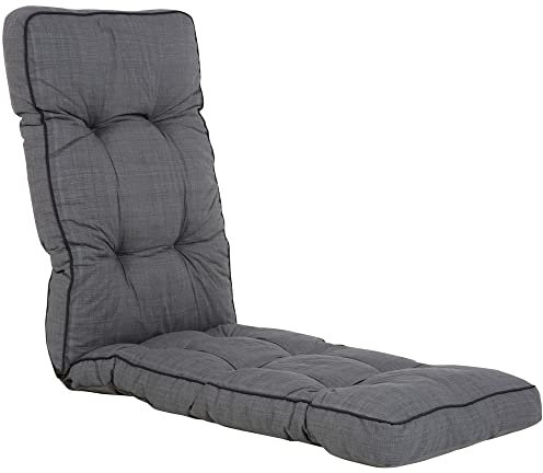 PATIO Dicke Liegenauflage Royal/Lena Plus 155 x 48 x 8/10 cm Auflage Gartenliege Tasche zur Befestigung für Gestell bis 45 cm breit mit Ø 18 mm Rohrdicke