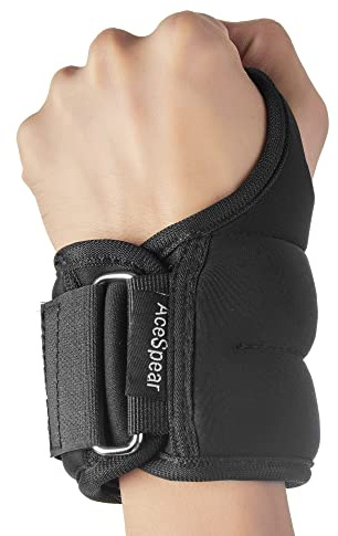 AceSpear Wrist Weights with Thumb Loops Lock for Men Women 1lb*2 2lbs*2 3lbs*2 Ankle Weights Weighted Gloves for Running Strength Training Walking Exercises (Black, 3 lbs x 2)