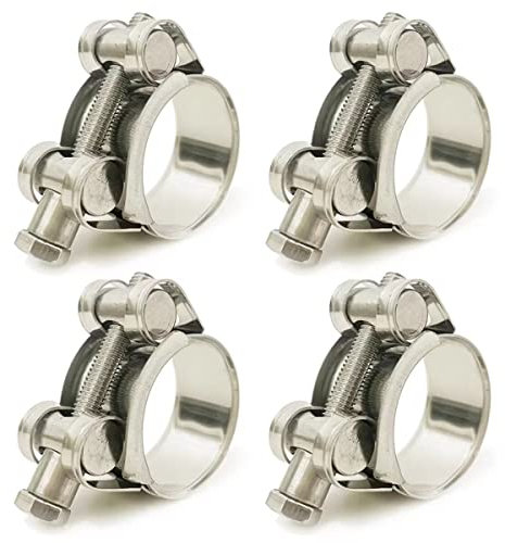 29-31mm T-Bolt Hose Clamps, Adjustable Stainless Steel Heavy Duty Pipe Tube Clamps (4 Pcs)