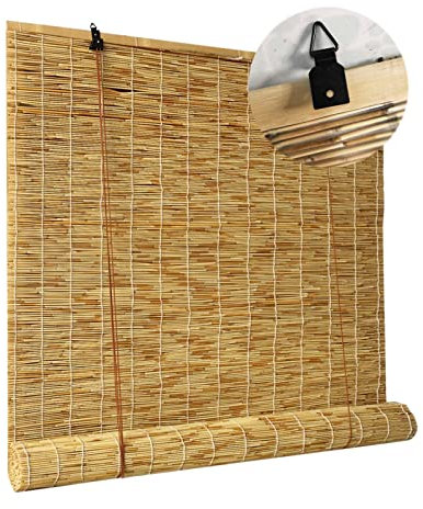 V3VOGUE Bambusrollo Blickdicht Seitenzugrollo Für Terrasse Garten Balkon Outdoor, Sonnenschutz, Wärmeisolierung, Sichtschutz Vorhänge, Rollo Jalousine, Raffrollo, Bambus Rollo Mit Zubehör