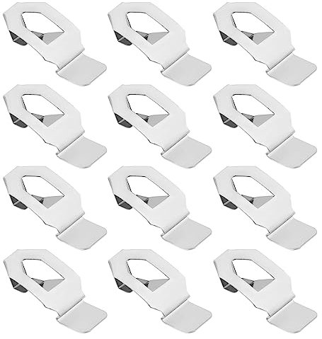YINETTECH 12 x Bilderrahmen-Clips, Bilderaufhänger, Verschluss, Kunstwerk, Rückplatte, Befestigungsmaterial, Metallfeder, Drehclip, zum Aufhängen, silberfarben, 26 x 12 mm