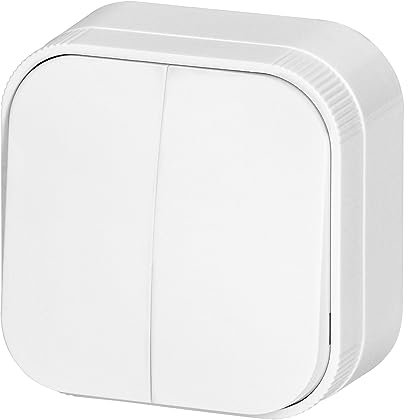 Aufputz Doppelschalter, Serie RT1 weiß