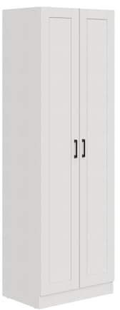 Panana Mehrzweckschrank Aktenschrank Allzweckschrank Kleiderschränke Schuhablagen, 59 x 40 x 180 cm, aus Holz (Weiß)