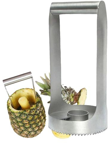Geonoy Coupe Ananas en Acier Inoxydable, Vide-Ananas, éplucheur pour Un Retrait Facile du Noyau, Machine à Tirer avec Anneau de Couteau Double Couche à Haute efficacité, Outil de Cuisine