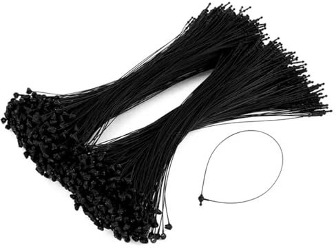 130mm Sicherheitsfäden für Etiketten | 2000 Loop Pins Set in Schwarz | Nutzung ohne Etikettierpistole/Heftpistole | Fäden für Kleidung und andere Produktetiketten | Loop Lock Preisschild Faden