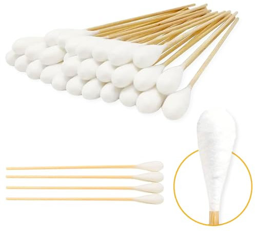 15,2 cm lange Qtips für die Reinigung von Hundeohren, extra breit, umweltfreundliche Q-Tips für Katzen und Hunde, Hundeohren-Reinigungstücher, 100 % Bio-Bambus und Baumwolle, 100 Stück