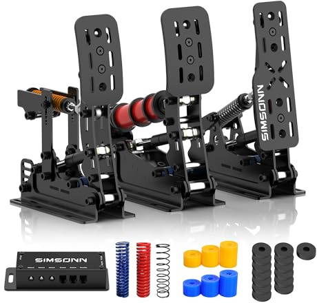 SIMSONN Plus X Sim Racing Pedals PC Racing Simulator Pedale HE Hydraulik pedal Unterstützung für haptische Pedals Reactor Schwarz (PLUS X P3-H3)