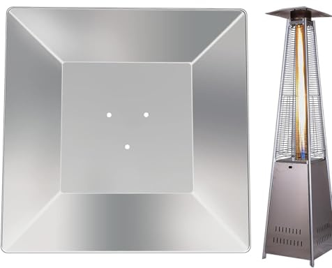 Kuppel für Terrassenheizstrahler – Reflektor für Terrassenheizstrahler, universeller Hitzeabweiser für Feuerstellen | Quadratischer Ersatz für Außenheizstrahler mit 3 Löchern für den Außenbereich