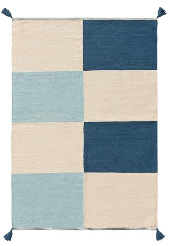 benuta Lytte Kinderteppich Anton - Multicolor/Blau 160x230 cm - 100% Baumwolle - Rechteckig & im Style: Kindermotive, Scandi Living - Pflegeleicht für Wohnzimmer Schlafzimmer