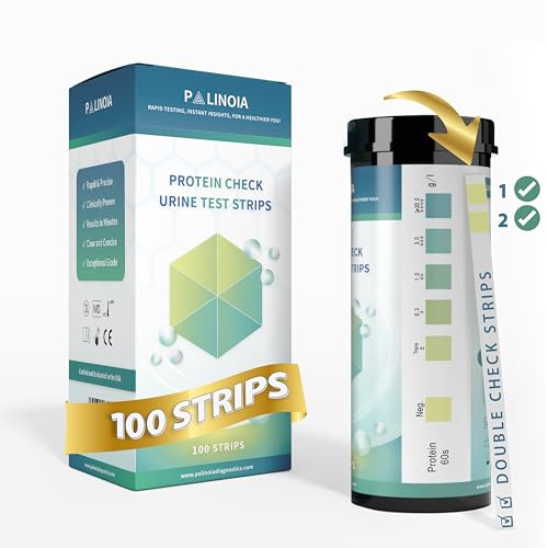 Palinoia dubbelkontrollerade proteintestremsor-kit: Två gånger mer tillförlitligt urinproteintest, testremsa för analys av urinprotein för F-bedömning