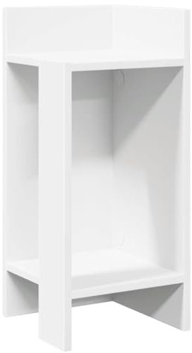 vidaXL Beistelltisch mit Ablage Weiß 25,5x27x60 cm, Akzenttisch, Lampentisch, Kleiner Tisch, Sofatisch, Wohnzimmertisch, Ecktisch, Telefontisch