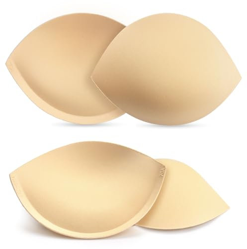 KSang Women's Push Up Bra Pads Inserts 2 Pairs Breast Enhancer Cups Add 1-2 Cup Sizes Instantly A/B Cup