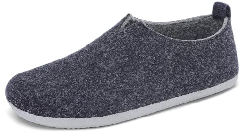 Mishansha Pantofole Donna Ciabatte Feltro Uomo Invernali Pantofole per Casa Chiuse Comode Scarpe da Casa Ospiti Calde Lavabili Slipper Autunno Ciabatte da Camera Blu, Gr.40