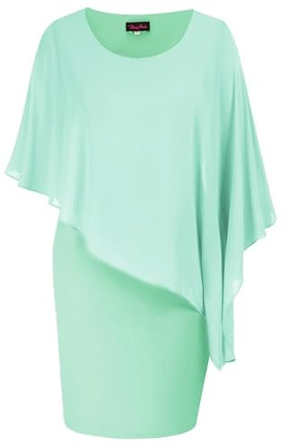 Hanna Nikole Abendkleider Elegant FüR Hochzeit Damen GroßE GrößE Chiffon-üBerwurf Kleid Paillettenkleid Festliche Kleider Spitzenkleid Cocktailkleid Knielang Glitzer Outfit Party Kleider