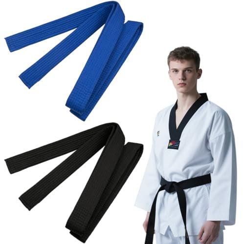 EOYVAIL Kampfsportgürtel,2 Stück 4 x 200 cm, professionelle Kampfsport-Taekwondo-Gürtel, sehr gut geeignet für Taekwondo, Karate, Judo und Aikido, geeignet für Kinder und Erwachsene