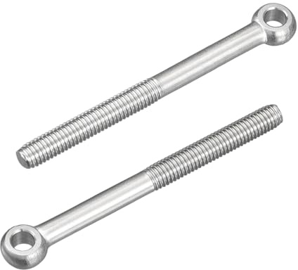 QUARKZMAN 4pcs Tornillos Ojo Elevación M5 X 60 Mm, 304 Acero Inoxidable Tornillo Hombro Maquinaria Anillo Elevación Giratorio Tornillo Ojo Para Válvulas Compuerta Tuberías, Plateado