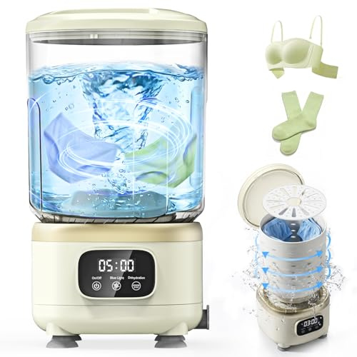 Mini lavatrice, lavatrice portatile da 2 l, 3 modalità (lavare e risciacquare, U-V, centrifuga), scarico nascosto a prova di perdite, ricaricabile senza fili, ideale per biancheria intima, calzini e