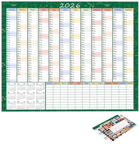 2026 Väggkalender Anteckningsblock 74x51 Cm Med Etikettlappar Och