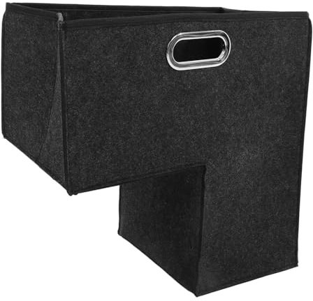 WESIEVYA Cesto Porta Oggetti Facile da Trasportare l in Feltro Nero per Scale Manico Pieghevole Design per Organizzare Asciugamani e Decorazioni
