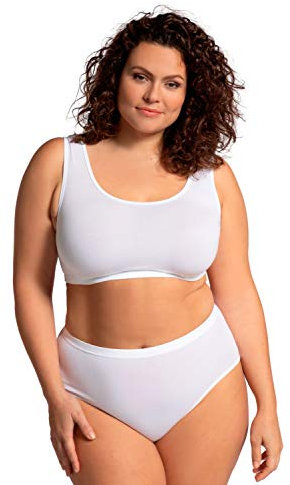 Ulla Popken Damen Bustier T-Shirt-BH, Weiß, 54-56