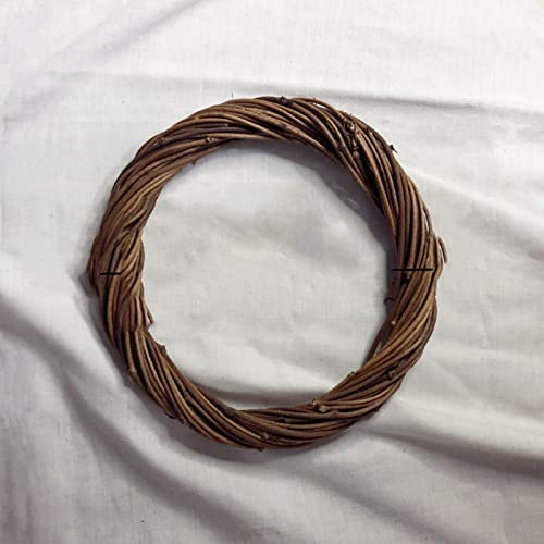 Egurs Corona de mimbre sin pelar para Navidad, decoración de madera, decoración de pared, fiesta, boda, tienda de flores, 20 cm