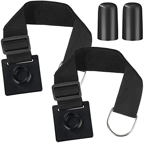 2 Pcs Cello Endpin Anchor Non Slip Stopper Cello Antiskid Device Adjustable Strap with 2 Pieces Rubber End Pin Protector Musical Instrument Accessories, Black (Rubber Stopper Included)