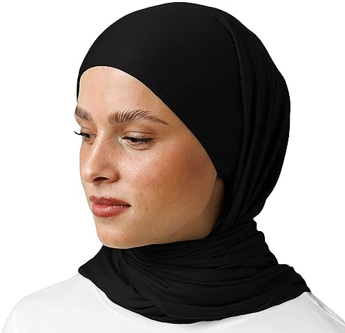OMAIRA® Tejido hijab de alta calidad, Negro 1x, 180x80cm
