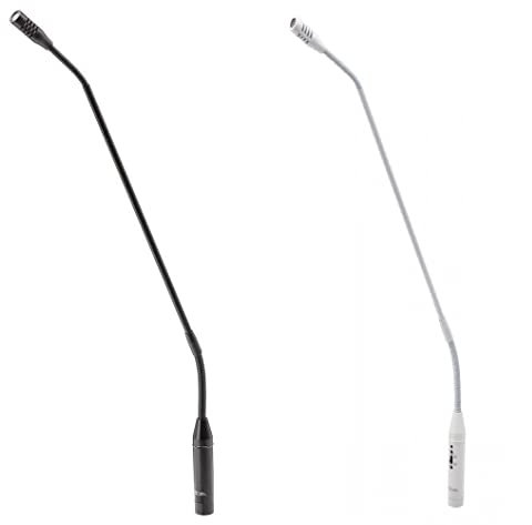 HELVIA Cardioid Condenser Gooseneck Microphone XLR, 55cm, Black/White - STILE 550S/WH (White)