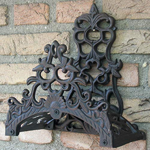Soporte para manguera de jardín clásico rústico marrón antiguo hierro fundido jardín