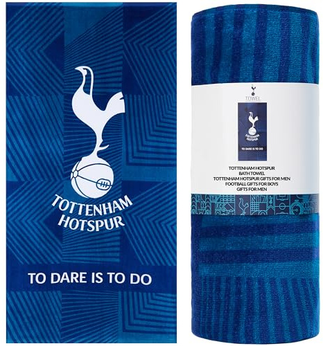 Tottenham Hotspur F.C. Towel for Men Women Teens Boys 100% Cotton Football Crest Quick Dry Beach Bath Towel Swim Gym Holiday Shower Bath Supporters' Gear 137 x 69cm