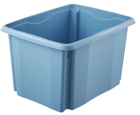 keeeper Aufbewahrungsbox mit Dreh-/Stapelsystem, 30 l, 44,5 x 34,5 x 27 cm, Emil Eco Line, Blau (Eco Sky Blue )