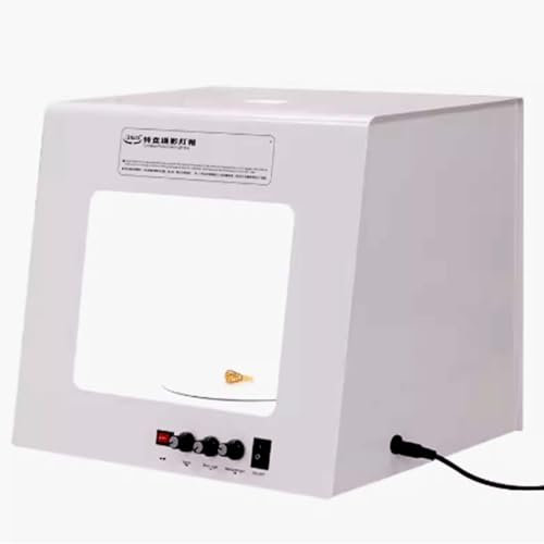 MQDLJSE Mini Caja de Estudio fotográfico, Caja de luz fotográfica portátil, Tienda de campaña fotográfica Plegable, Estudio de fotografía pequeño con Plato Giratorio Inteligente y luz regu