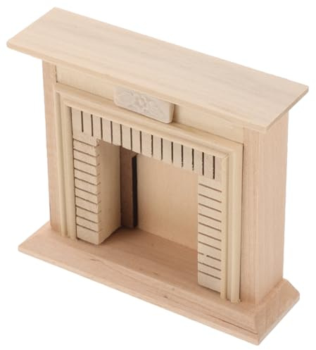 Warmhm Cheminée De Poupée Miniature Meubles De Maison De Poupée Modèle De Cheminée Non Peint Décoration De Mini-Maison