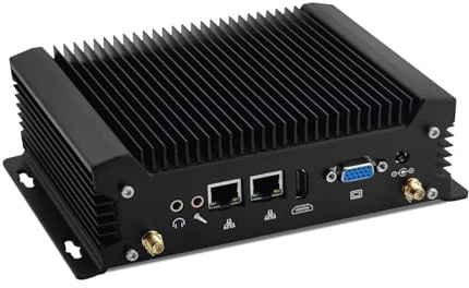 SJRC Firewall Mini PC Fanless Industrial with Core i3-1215U, HD+VGA, Samll Desktop Computer, 2 RS232 COM, DDR5 Barebone NO RAM/SSD/OS, 8 USB, WiFi/BT, Support Opnsense/Linux/Win