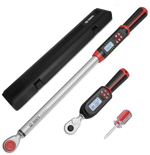 VANPO Digitaler Drehmomentschlüssel 3/8 4.2-85Nm & 1/2 20-400Nm, ± 2% Fehlergenauigkeit, Drehmomentschlüssel Set mit Zwei-Wege-Einstellung, Voreingestellter Speicher, Summer und LED-Anzeige