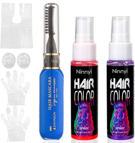 Ninnyi 12 Pcs Temporary Hair Colour Spray Set, Wash Out Hair Dye for Cosplay Prom Party Festive Events