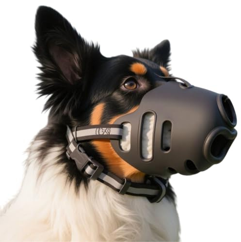 Dog Muzzle for Large Dogs, Breathable Rubber Dog Muzzle, Anti-bite, Anti-barking and Anti-disorder Feeding Muzzle Size M