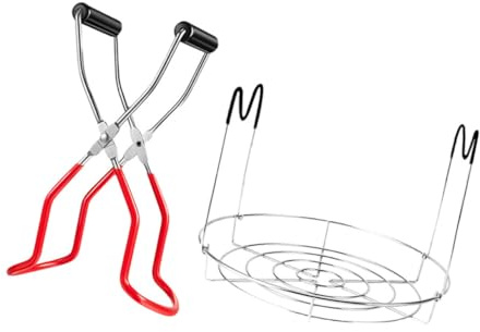 Ipetboom Support à Bocaux Acier Inoxydable Robuste Poignée Ergonomique Pince pour Mise Conserve Et Cuisson De Confiture