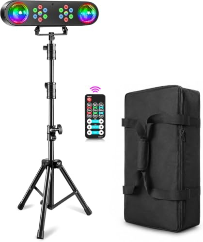 Luz De Discoteca 4 En 1 Con Soporte, Bolas De Discoteca, Luces Par y Mando a Distancia,Sistema De Iluminación De Escenario Con Sonido Activado, y Bolsa De Transporte,Para Bar, Mudanza, Boda, Halloween
