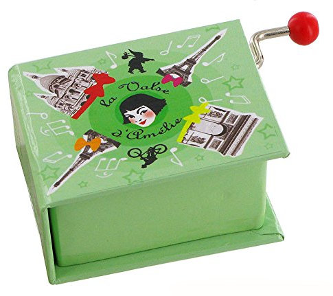 Lutèce Créations Hand-cranked music box/musical box made of illustrated cardboard in the shape of a book with 18-note musical mechanism - Amélie Poulain's waltz - Amélie (Yann Tiersen)