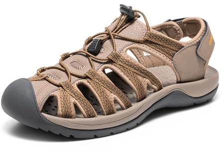 DREAM PAIRS Men's Adventurous Summer Outdoor Sandals,Size 12,Khaki/Yellow,160912-M